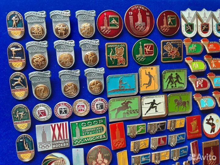 Набор значков Олимпиада 80. Разные серии. 100 шт