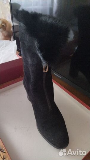 Зимние полусапожки Salmaso 39,5 чёрные женские