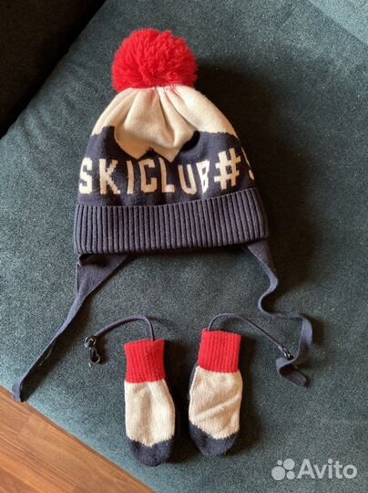 Шапка и варежки gulliver 48-50