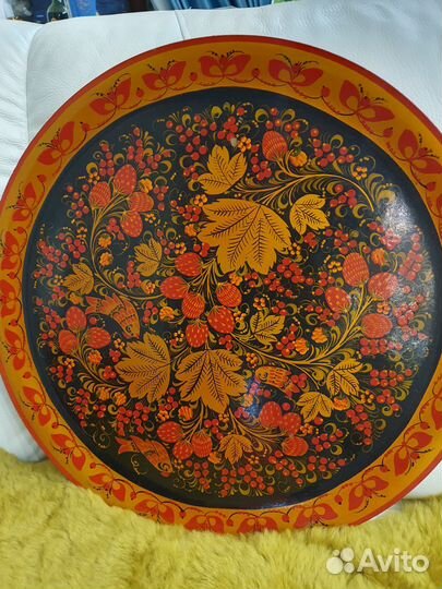 Поднос деревянный расписной. Хохлома