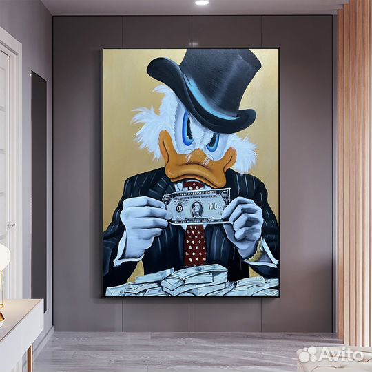 Картина маслом Скрудж Макдак с Уолл-стрит