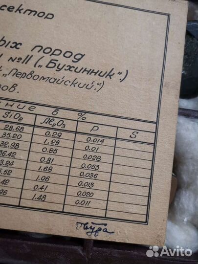 Образцы железистых пород 1949 год