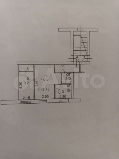 2-к. квартира, 43,2 м², 1/3 эт.