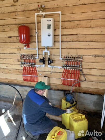 Монтаж отопления, теплый пол, радиаторы, котёл