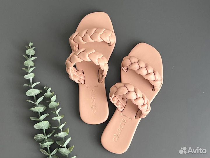 Шлепки нюдовые 36 р Италия