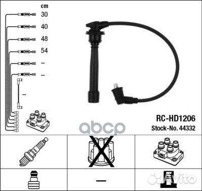 Комплект в/в проводов RC-HD1206 44332 NGK