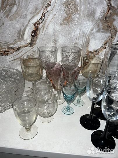 Фужеры из цветного стекла СССР