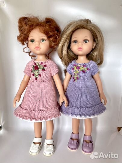 Вязаное платье на куклу паола рейна мия