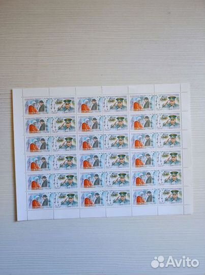 Блок из 36 марок 40 лет полёта Ю. Гагарина