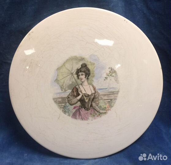 Дореволюционное панно Дама с зонтиком.Кузнецов