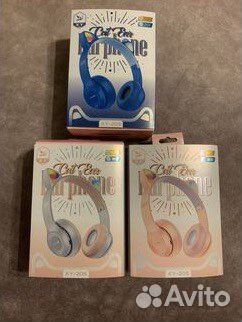 Детские беспроводные наушники с ушками кошки