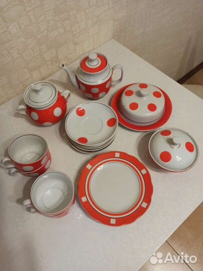 Чайный сервиз Горох, фарфор СССР, можно частями