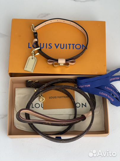 Louis vuitton ошейник S норковая шубка