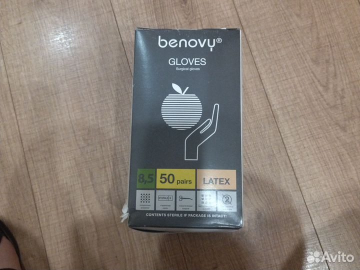 Перчатки Benovy медицинские латексные 50 пар