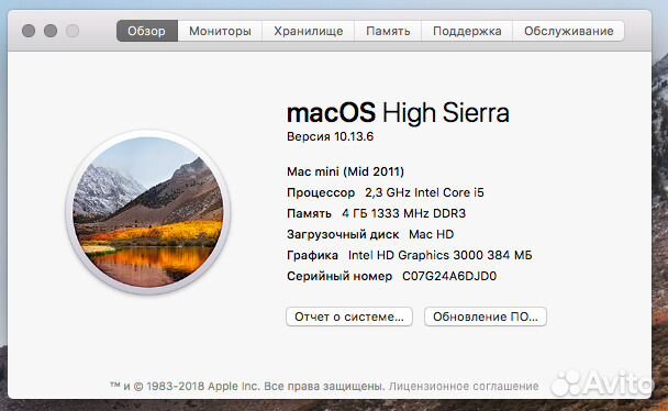 Mac Mini i5 2.3 ггц (mid 2011)