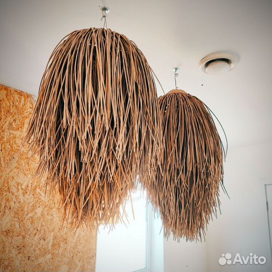 Люстры плетеные потолочные абажуры