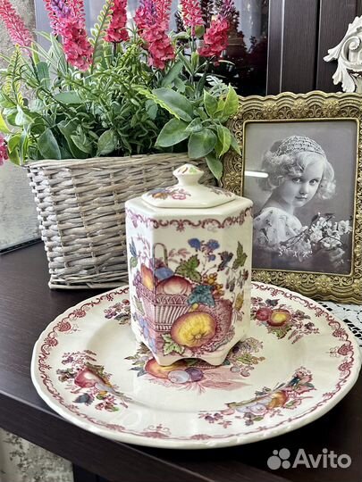 Чайница и блюдо Masons Ironstone