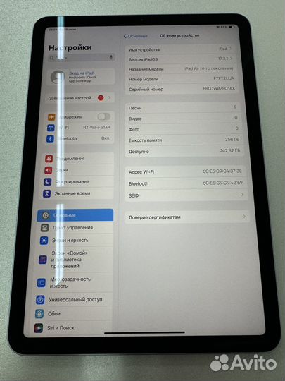 Планшет apple iPad air 4 256gb wi fi