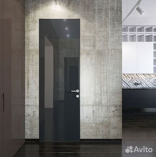 Двери межкомнатные скрытые со стеклом
