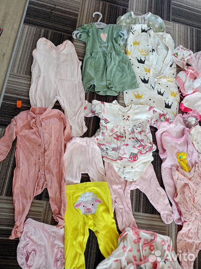Пакет вещей на девочку от нуля до полугода (62-74)