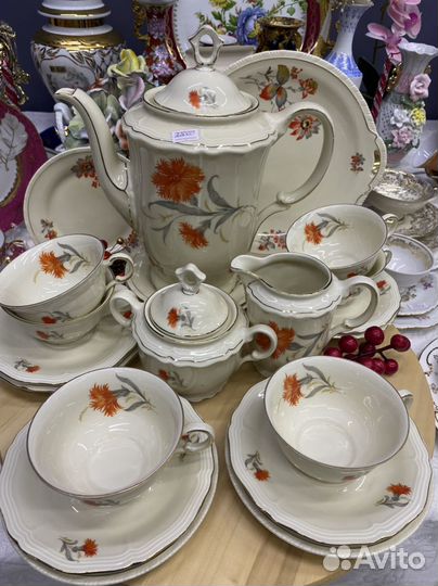 Сервиз и предметы, кофейный и чайный старинный