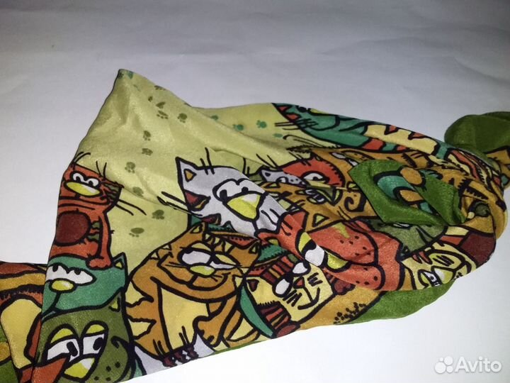 Коты(шёлк) Платок Япония цветы