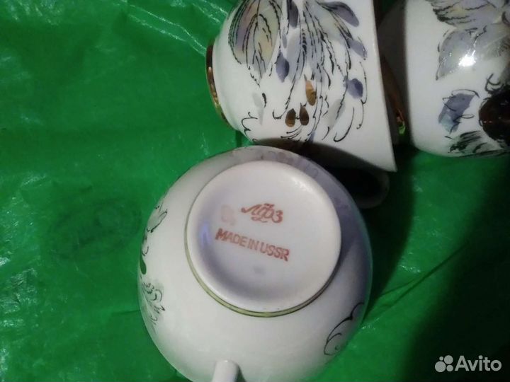 Фарфоровые чашки лфз СССР 6 шт