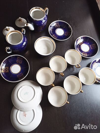 Сервиз чайный кобальт СССР