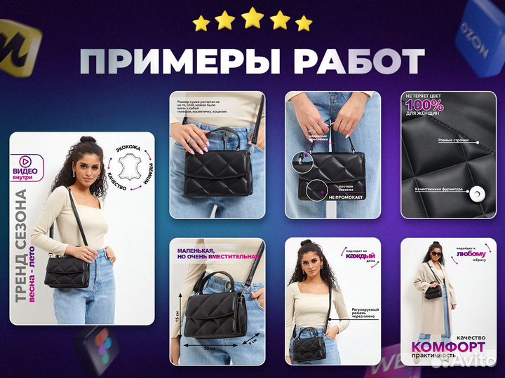 Дизайн карточек — Инфографика для Маркетплейсов