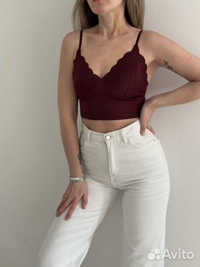 Топ бордовый