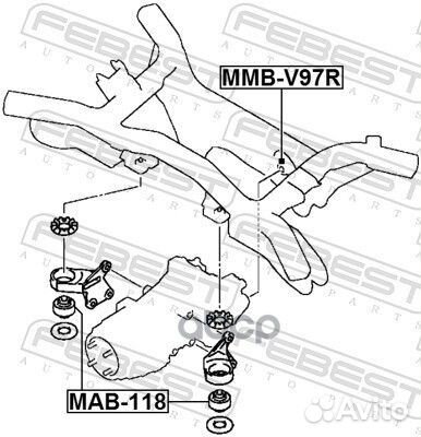 Сайлентблок заднего дифференциала MAB118 Febest