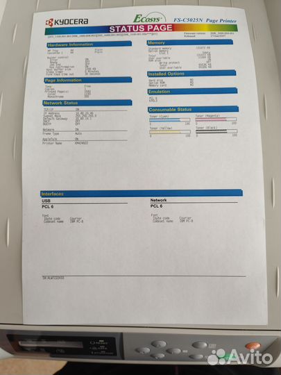 Цветной принтер Kyocera ecosys fs-c5025n