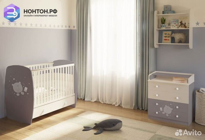 Комод French 1580 teddy белый / серый