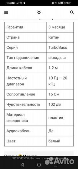Наушники проводные Philips sbc hs415