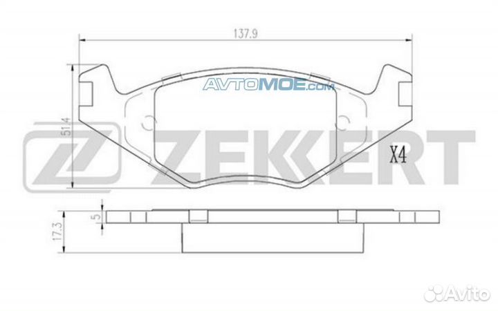 Колодки торм. диск. передн. Seat Cordoba 95- Ibiza