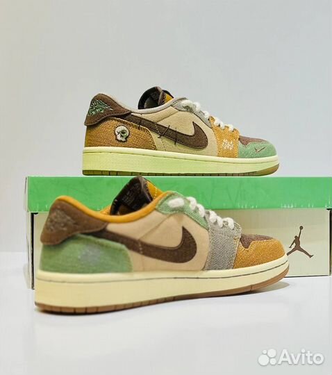 Кроссовки dunk LOW, крем, принт