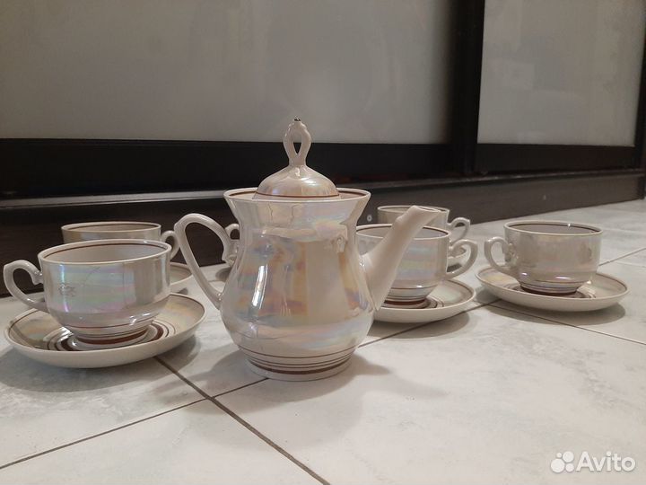 Чайный Сервиз Перламутр СССР на 6 персон - 1968 г