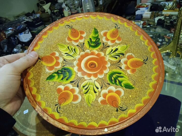 Пара настенных тарелок-панно, лотом Пресс-опил