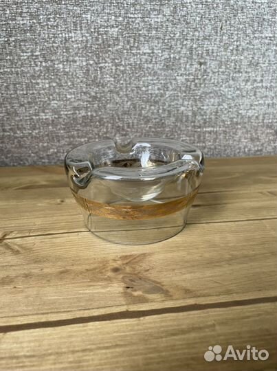 Пепельница стекло с позолотой винтаж