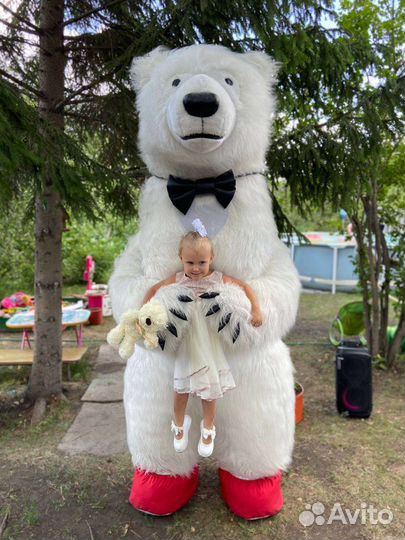 Поздравление Белого Мишки Ростовая кукла медведь