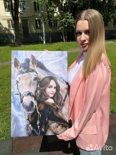 Портрет по фото на холсте, картина на холсте