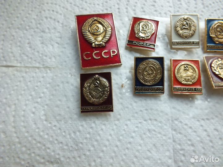 Значки СССР. Республики СССР. Гербы Республик СССР