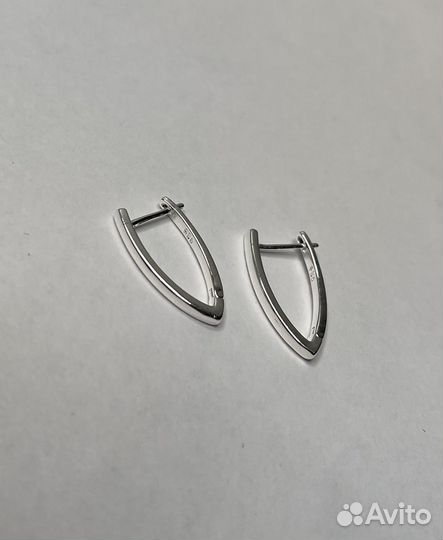 Серьги V-формы серебро 925