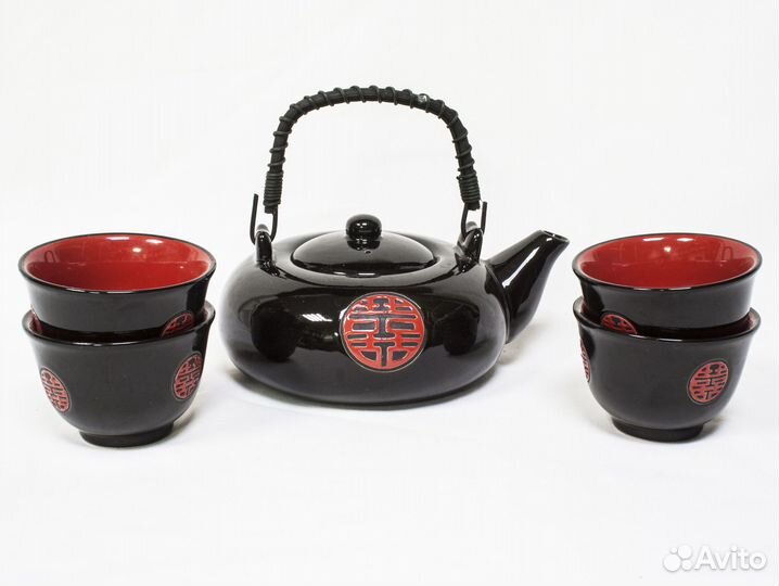 Набор Восточные мотивы Чайник и 4 чашечки, на крыш