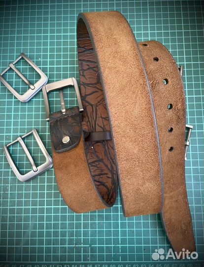 Кожаный ремень в цвете орех лофт