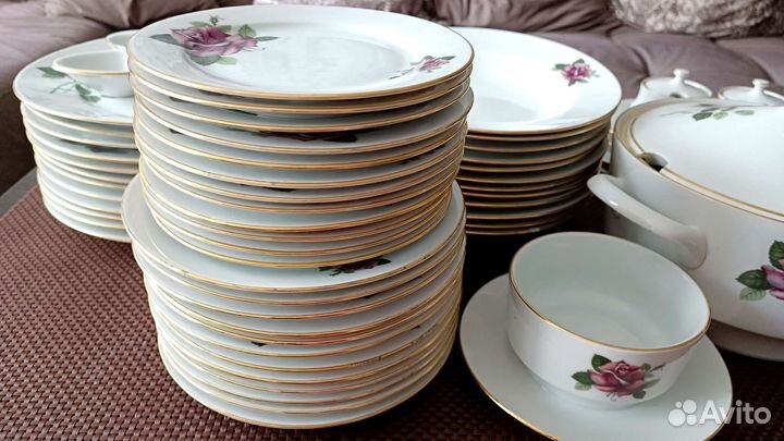 Столовый сервиз «Роза» Богемия Чехословакия
