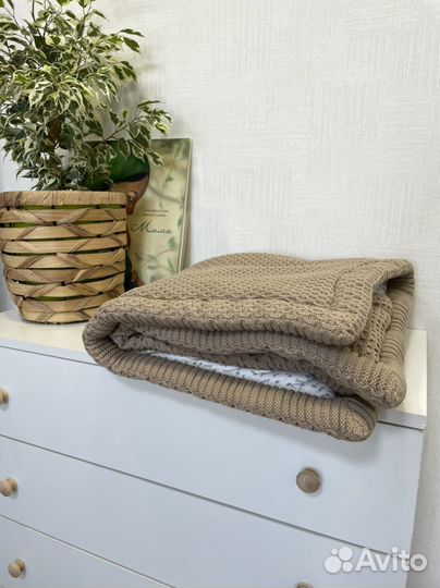 Кремовый конверт-плед loom