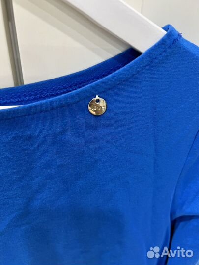 Платье синее с кружевом S