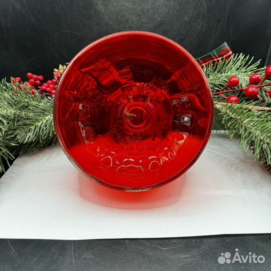 Конфетница на ножке СССР. Цветное стекло