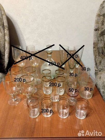 Бокалы, рюмки, стаканы СССР